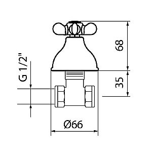 Вентиль запорный Webert Ottocento OT690101065 купить в интернет-магазине сантехники Sanbest