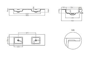 Раковина подвесная Salini Onda 1402202M 180 из искусственного камня S-Stone, белая матовая купить в интернет-магазине Sanbest