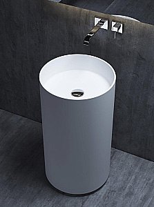 Раковина напольная Salini Armonia 01 130111G 45 из искусственного камня S-Sense, белая глянцевая купить в интернет-магазине Sanbest