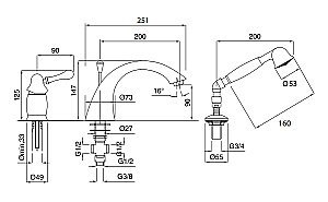 Смеситель на борт ванны на 3 отв. Migliore Maya ML.MAY-8950 хром купить в интернет-магазине сантехники Sanbest