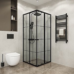 Душевой уголок Niagara Eco NG-1009-14QKL 90х90 профиль черный/стекло клетка купить в интернет-магазине Sanbest