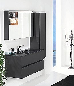 Тумба с раковиной Armadi Art Vallessi 100 антрацит матовый для ванной в интернет-магазине Sanbest