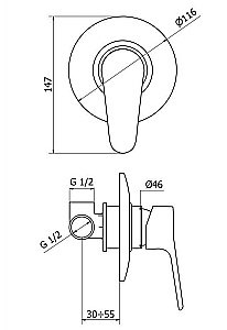 Смеситель  для душа Cezares PEONIA-DIM-01 купить в интернет-магазине сантехники Sanbest