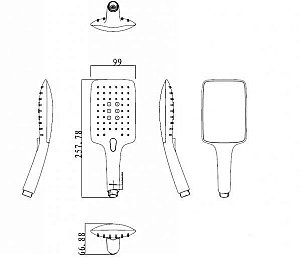 Душевая лейка Bravat SQUARE P70143CP-RUS купить в интернет-магазине сантехники Sanbest