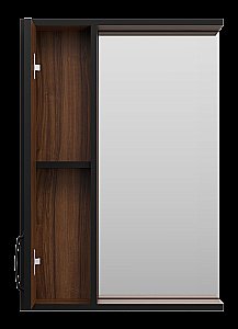 Зеркало со шкафом Misty Кедр 50 П-Кед04050-011 черный/орех в ванную от интернет-магазине сантехники Sanbest