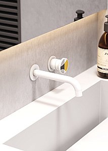 Смеситель для раковины Bronze de Luxe OMG! 9007W-Y белый/желтый купить в интернет-магазине сантехники Sanbest