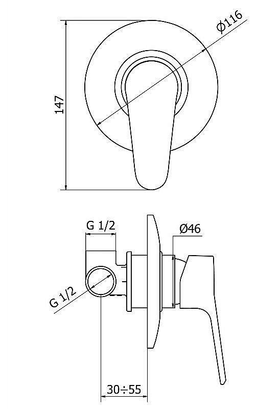 Смеситель  для душа Cezares PEONIA-DIM-01 купить в интернет-магазине сантехники Sanbest