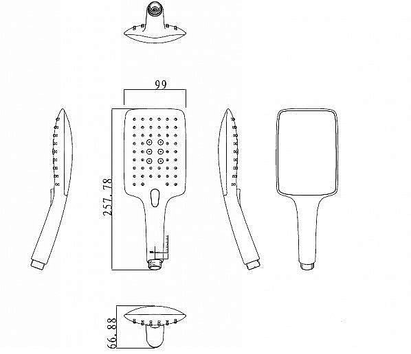 Душевая лейка Bravat SQUARE P70143CP-RUS купить в интернет-магазине сантехники Sanbest