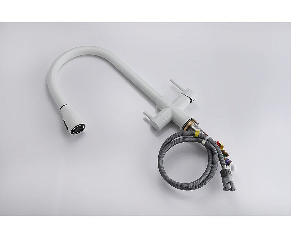 Смеситель для кухни Paulmark Lange La214212-WH белый матовый купить в интернет-магазине сантехники Sanbest