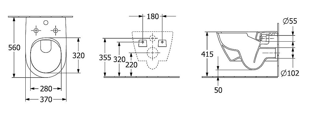Унитаз подвесной Villeroy&Boch Subway 2.0 5614A101 безободковый купить в интернет-магазине Sanbest
