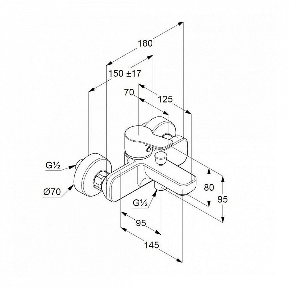Набор смесителей Kludi Pure&Easy 376850565 хром купить в интернет-магазине сантехники Sanbest