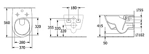 Унитаз подвесной Villeroy&Boch Subway 2.0 5614A101 безободковый купить в интернет-магазине Sanbest