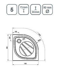 Душевой поддон Ravak Galaxy Pro Elipso 80 черный матовый купить в интернет-магазине Sanbest