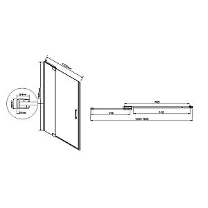 Душевая дверь Vincea Extra 110 купить в интернет-магазине Sanbest