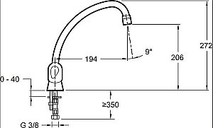 Смеситель для кухни Jacob Delafon GALEO E76920-CP купить в интернет-магазине сантехники Sanbest