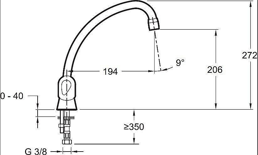 Смеситель для кухни Jacob Delafon GALEO E76920-CP купить в интернет-магазине сантехники Sanbest