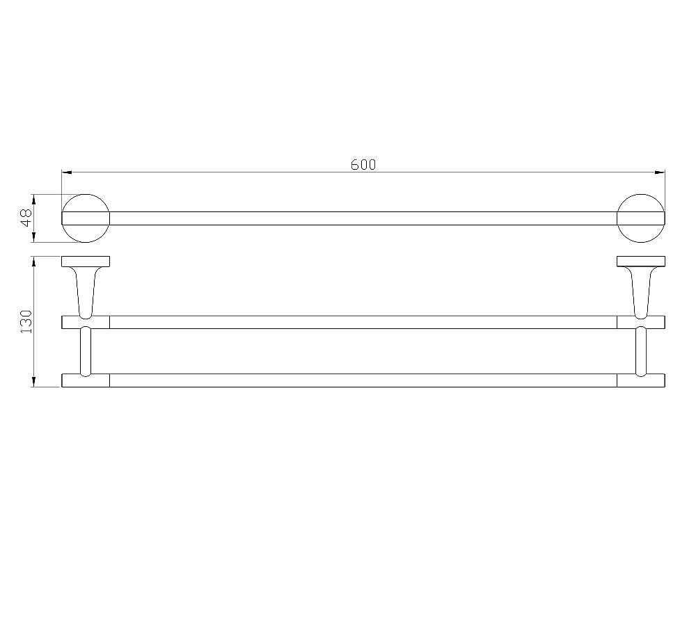 Полотенцедержатель двойной WONZON & WOGHAND SIMPLE, Хром (WW-6511) купить в интернет-магазине сантехники Sanbest