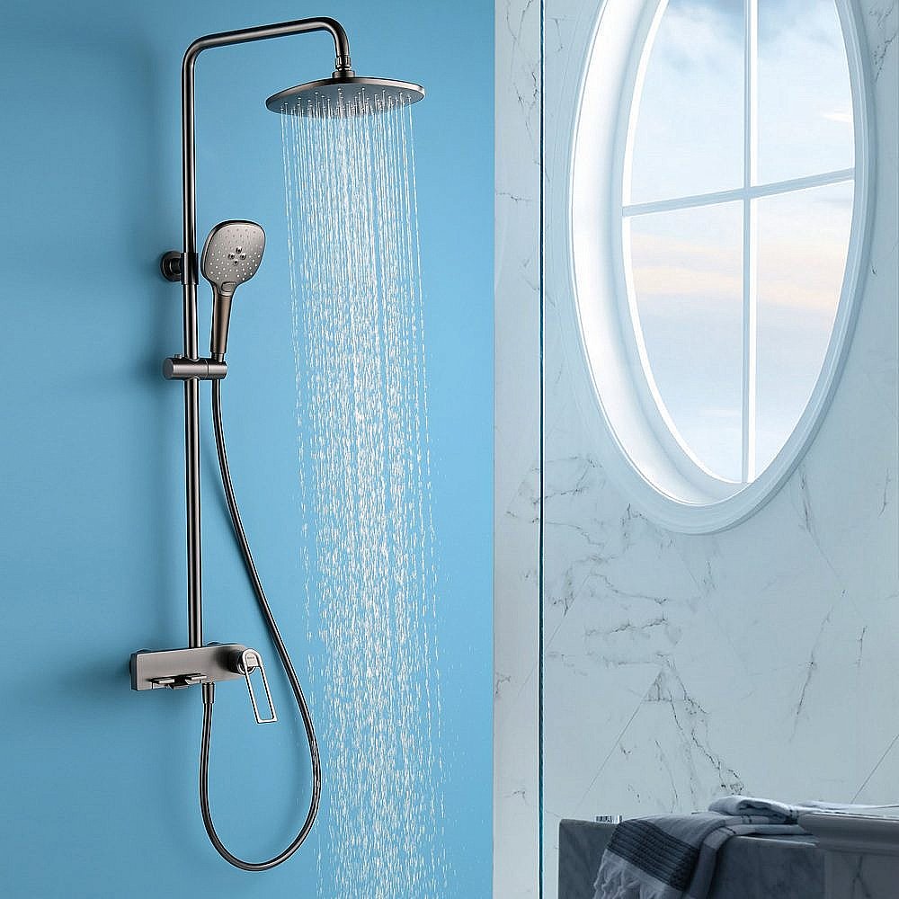 Душевая система Black&White Universe UK9900MG оружейная сталь купить в интернет-магазине сантехники Sanbest