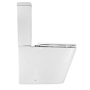 Унитаз напольный Azario Savia AZ-8303D-s белый, безободковый, с бачком, с крышкой микролифт купить в интернет-магазине Sanbest