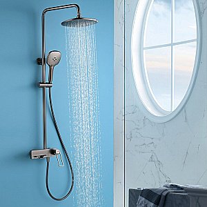 Душевая система Black&White Universe UK9900MG оружейная сталь купить в интернет-магазине сантехники Sanbest