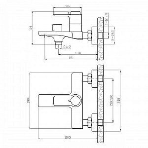 Смеситель для ванны Rossinka RS50-31 купить в интернет-магазине сантехники Sanbest