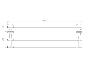 Полотенцедержатель двойной WONZON & WOGHAND SIMPLE, Хром (WW-6511) купить в интернет-магазине сантехники Sanbest