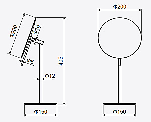 Косметическое зеркало Excellent Rolo белый купить в интернет-магазине сантехники Sanbest