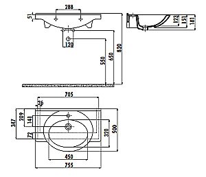 Раковина Creavit Etol 75,5 ET075-0000 белая купить в интернет-магазине Sanbest