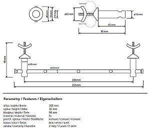 Держатель с крючками на радиатор Bemeta Rawell 134504225 купить в интернет-магазине сантехники Sanbest