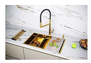 Кухонная мойка Paulmark NEXT-MULTI SINK 74 PM787445-BG брашированное золото купить в интернет-магазине сантехники Sanbest