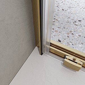 Душевая дверь BelBagno LUCE-BF-1-110-C-ORO стекло прозрачное/профиль золото купить в интернет-магазине Sanbest