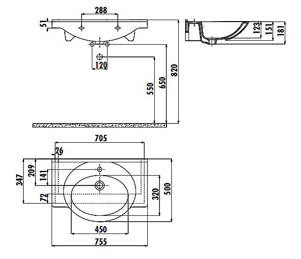Раковина Creavit Etol 75,5 ET075-0000 белая купить в интернет-магазине Sanbest