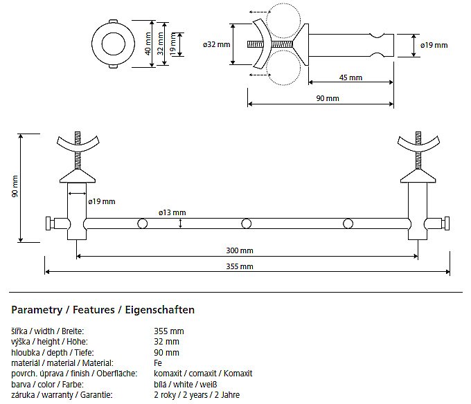 Держатель с крючками на радиатор Bemeta Rawell 134504225 купить в интернет-магазине сантехники Sanbest