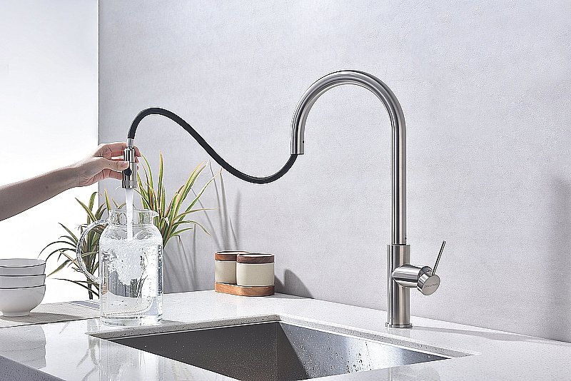 Смеситель для кухни Paulmark Galant Ga213077-BS брашированная сталь купить в интернет-магазине сантехники Sanbest