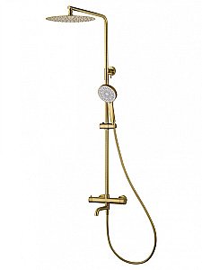 Душевая система с термостатом WONZON & WOGHAND STICK WW-88739903-BG брашированное золото купить в интернет-магазине сантехники Sanbest