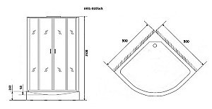 Душевая кабина Niagara Premium NG- 6902-01 BLACK 100x100 купить в интернет-магазине Sanbest