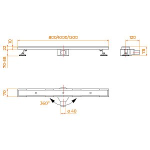 Душевой трап RGW SDR SDR-08-80 800 Хром купить в интернет-магазине Sanbest