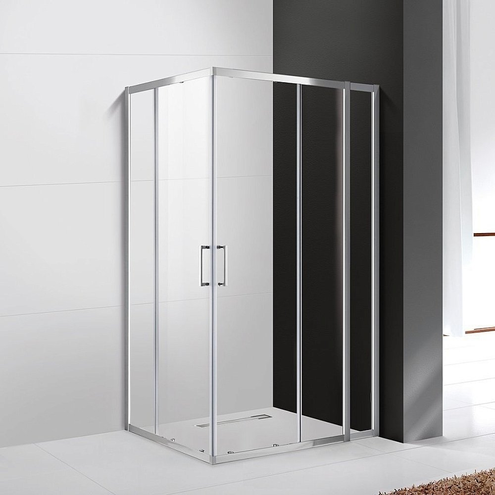 Душевой уголок Cezares Molveno 100x80 MOLVENO-AH-21-80+20-C-Cr-IV стекло прозрачное/профиль хром купить в интернет-магазине Sanbest