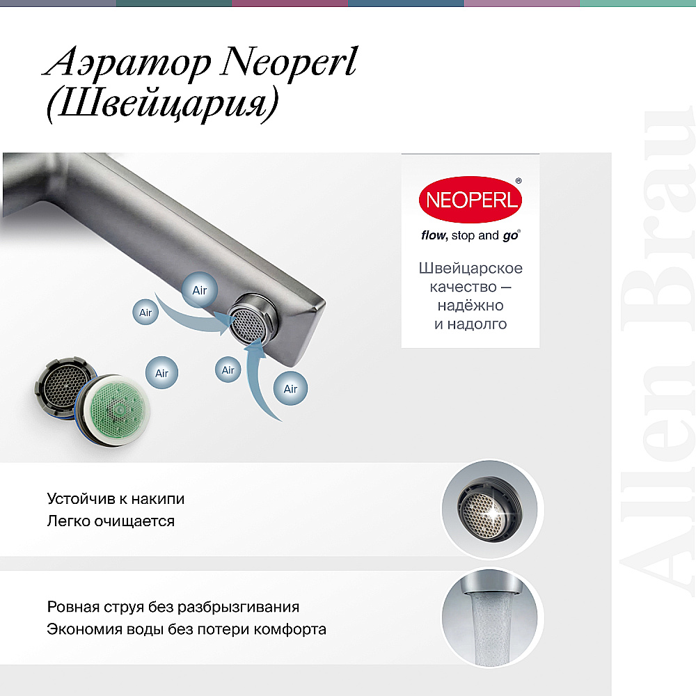 Смеситель для ванны Allen Brau Infinity 5.21006-BN никель брашированный купить в интернет-магазине сантехники Sanbest