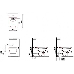 Унитаз-компакт Bien NEPTUN NPKD06301VP1W5SZ0 белый, с крышкой микролифт, с бачком купить в интернет-магазине Sanbest