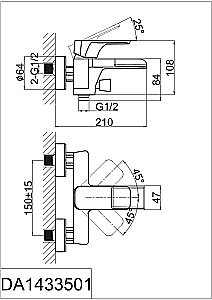 Смеситель для ванны D&K Berlin.Freie DA1433501 купить в интернет-магазине сантехники Sanbest