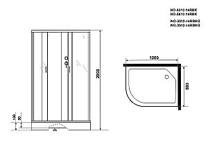 Душевая кабина Niagara Classic NG-3512-14BK 120х80 купить в интернет-магазине Sanbest