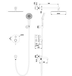 Душевая система встраиваемая WONZON & WOGHAND TOR, Розовое золото (WW-88939073-RG) купить в интернет-магазине сантехники Sanbest