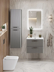 Тумба с раковиной BelBagno 50 DUE-500-2C-SO-SAT-P+BB-8076-3-50 сатин для ванной в интернет-магазине Sanbest