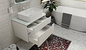 Тумба с раковиной Jorno Bosko 75 белая для ванной в интернет-магазине Sanbest