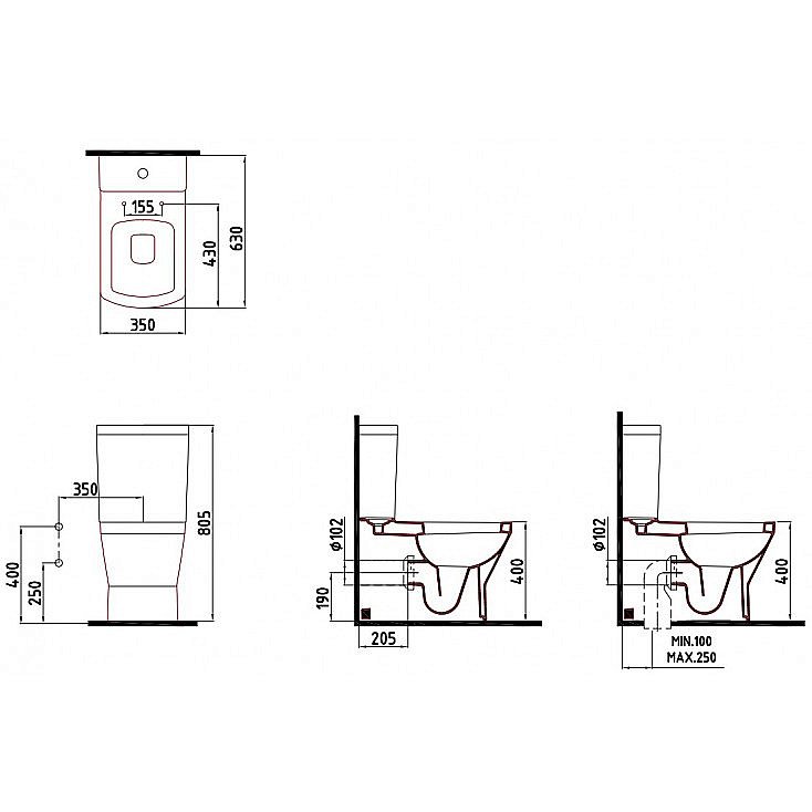 Унитаз-компакт Bien NEPTUN NPKD06301VP1W5SZ0 белый, с крышкой микролифт, с бачком купить в интернет-магазине Sanbest
