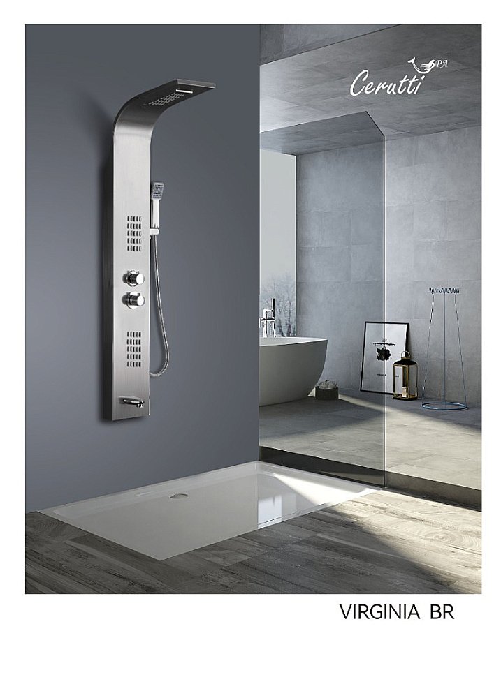 Душевая панель CeruttiSpa VIRGINIA BR CT9983 Матовая Нержавеющая Сталь купить в интернет-магазине сантехники Sanbest