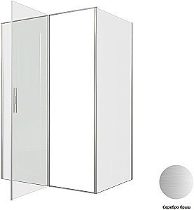 Душевой уголок Allen Brau Priority 3.31029.BA+3.31041.BA 100х80 стекло прозрачное/профиль брашированное серебро купить в интернет-магазине Sanbest