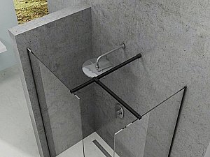 Душевое ограждение Ravak WALK-IN DOUBLE WALL 120x120 черный/Transparent купить в интернет-магазине Sanbest