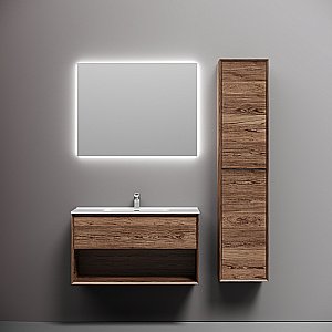 Тумба с раковиной Sancos Marmi 1.0 90 MR1.090ECH дуб чарльстон для ванной в интернет-магазине Sanbest